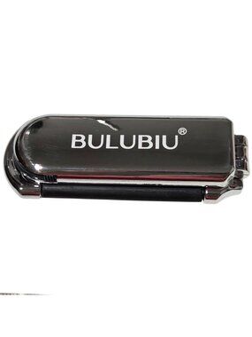 Bulubiu Folding Pocket Hair Brush Mirror Combo Compact Travel Size Black Silver
